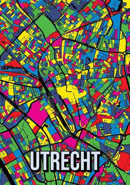 Utrecht Pop Art Stadtplan Karte von Jorn van Hezik