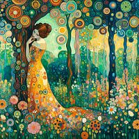 Woodland nymph in the style of Gustav Klimt ( 4 )