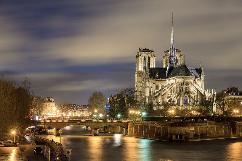 Notre-dame in der Nacht an der Seine von Dennis van de Water