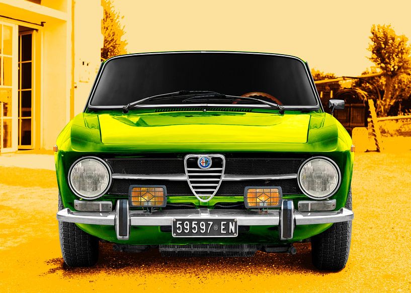 Alfa Romeo 1300 GT Junior in green &amp; yellow by aRi F. Huber