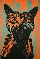Le chat curieux dans le Pop-Art