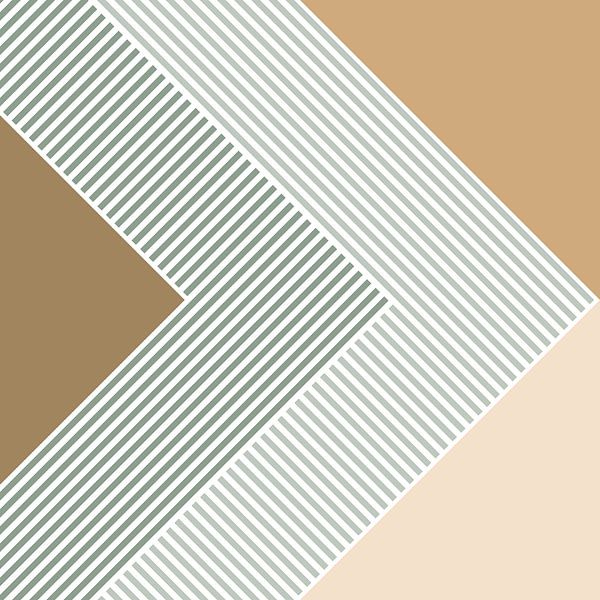 Abstrakte Retro Geometrie Beige von FRESH Fine Art