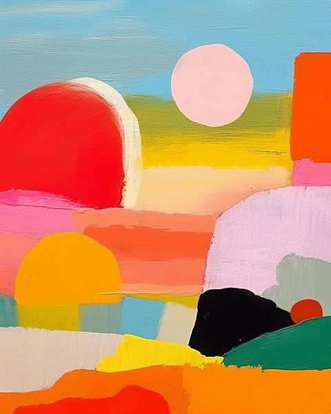 Abstrakte Landschaft in Pastellfarben von Studio Allee