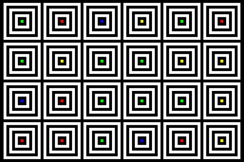 Nested | Center | 06x04 | N=04 | Random #01 | RGBY by Gerhard Haberern