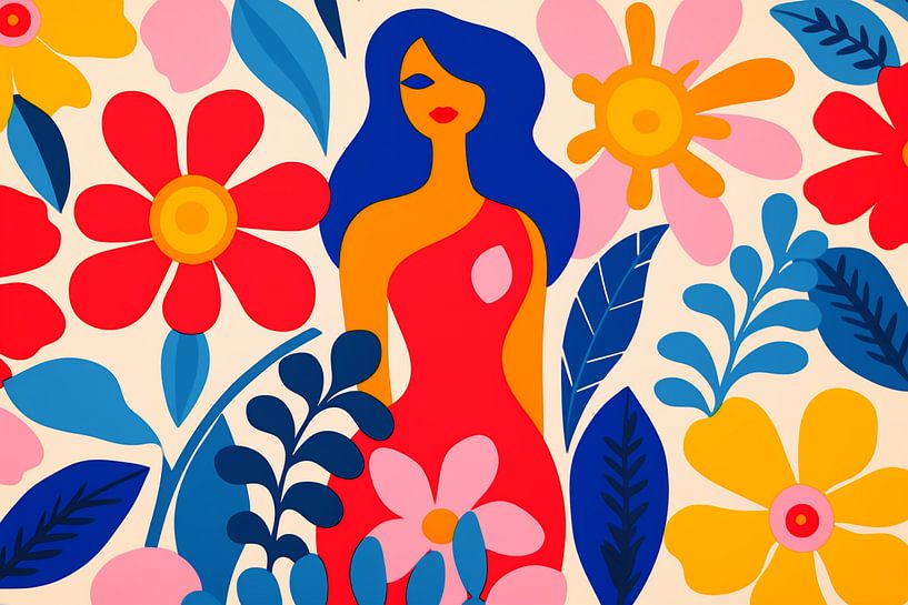 Femme Flower Power par Caroline Guerain