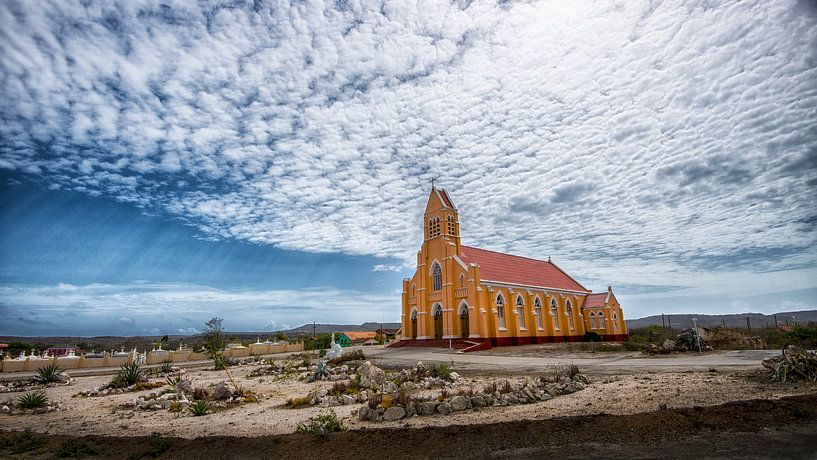 Kirche in Sint Willibrordus, Curaçao von Keesnan Dogger Fotografie