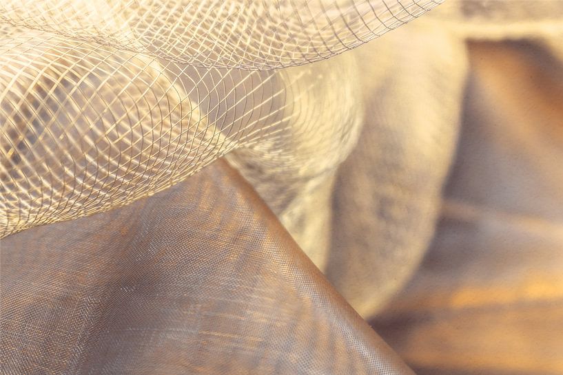 Gewebe aus Licht – Netzstruktur in warmem Beige von Mixed media vector arts