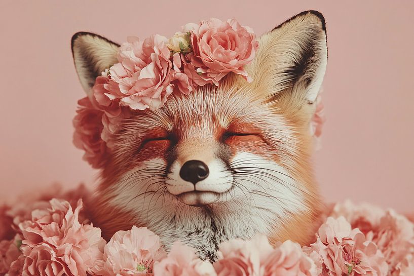 Niedlicher Fuchs mit Girlande von Imperial Art House