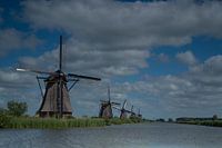 Molens van Kinderdijk op een rij
