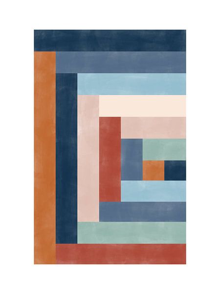 Geometrisches Labyrinth aus bunten Rechtecken von Elena Ristova