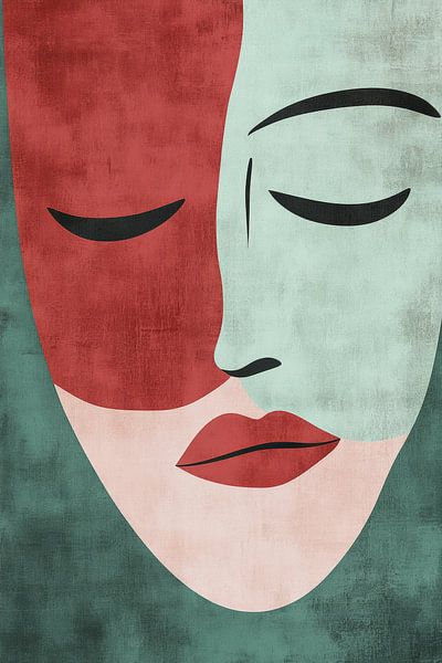 Female portrait in Divided Silence by Eva Lee