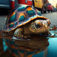 Tortue triste sur la route - Fantasy