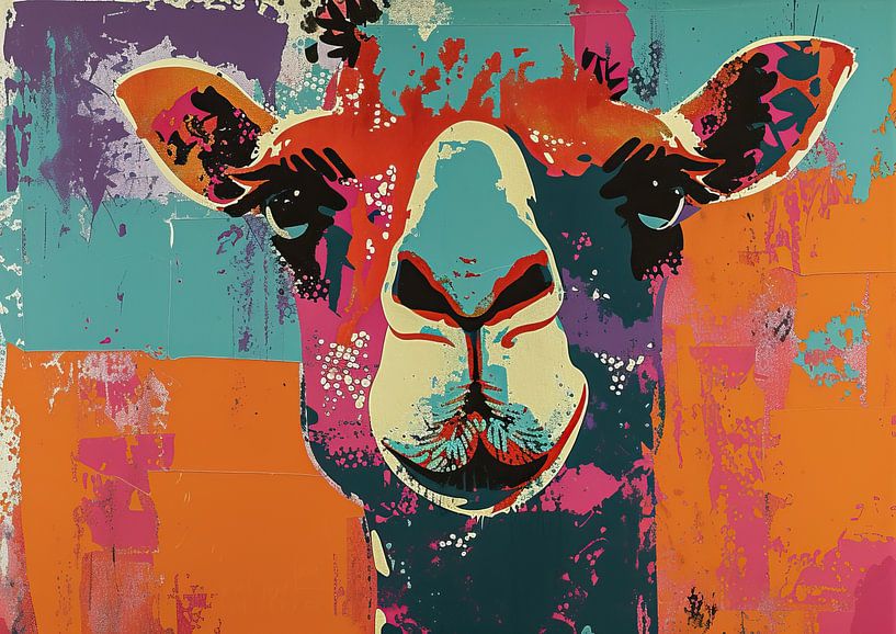 Giraffe Kunstwerk | Whimsical Wildlife Leinwand von Kunst Laune