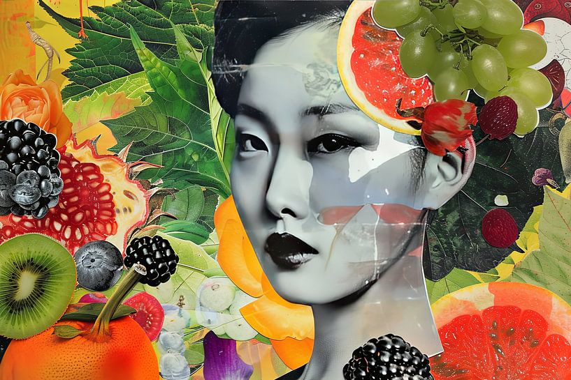 Malerisches Porträt einer Frau mit Obst von Egon Zitter