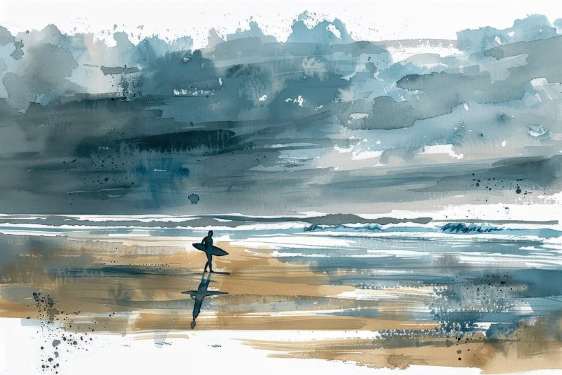Peinture, aquarelle, surf -2 par Dessins et peintures de Peter Pen