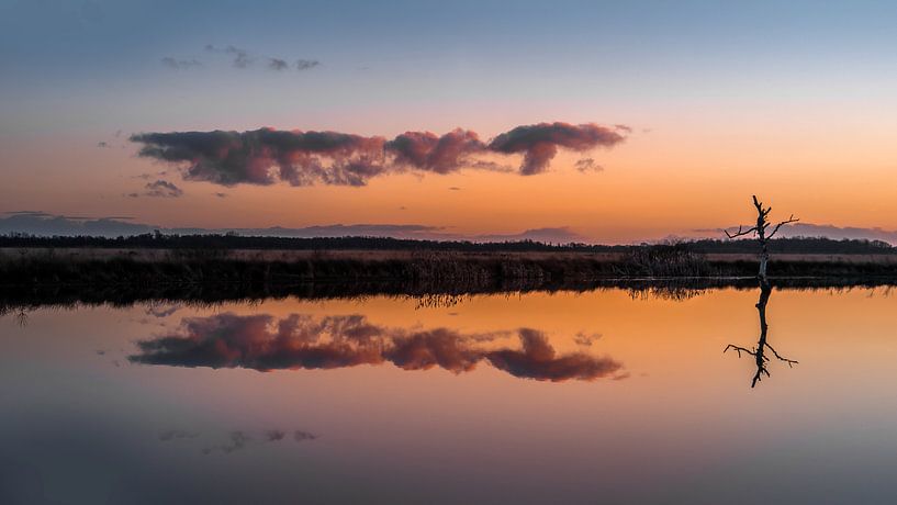 Coucher de soleil dans la réserve naturelle de Fochteloërveen par Annie Jakobs