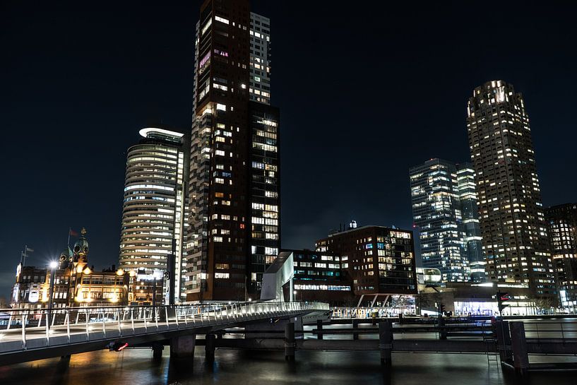Kop van Zuid Rotterdam de nuit par Norbert Versteeg