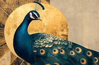 Art Deco Pfau Gemälde