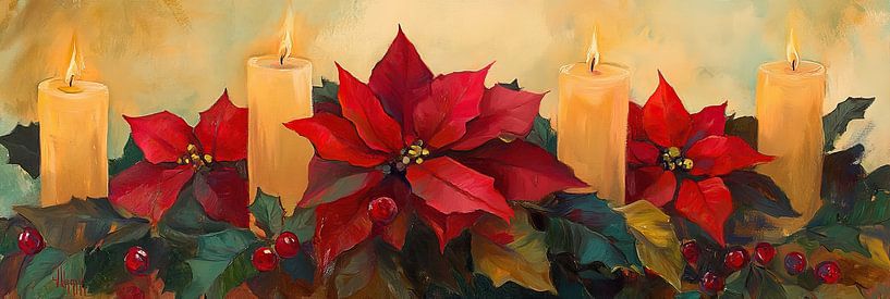 Poinsettias rouges par Art Merveilleux