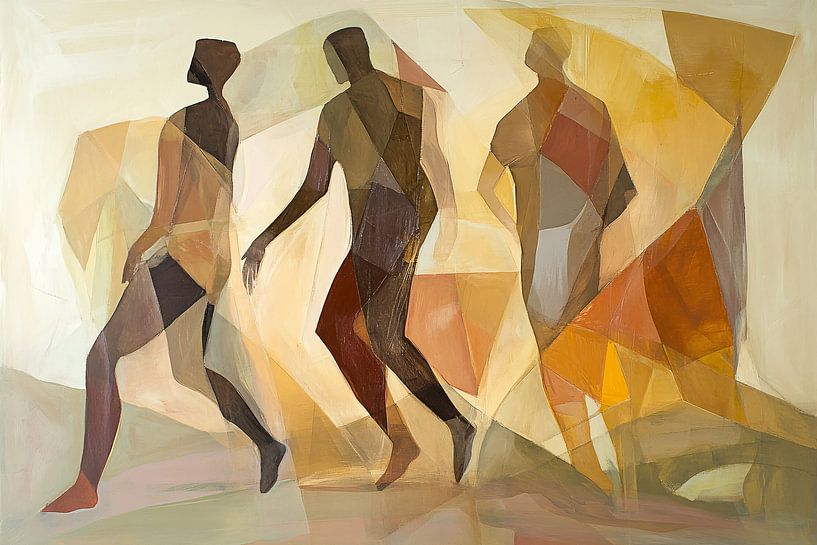 Abstracte menselijke figuren in beweging van Art & Soul Creations