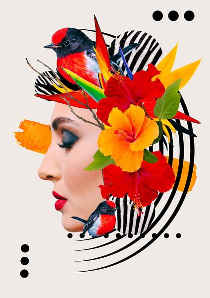 Flower woman red orange by Postergirls