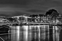 Amsterdam the skinny bridge black and white