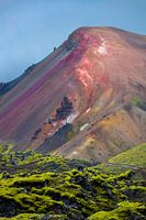 Beautiful colour palette of mount Berg Brennisteinsalda in Landmannalaugar