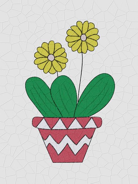 Topfblumen mit rissiger Textur von Golden Haze Studio