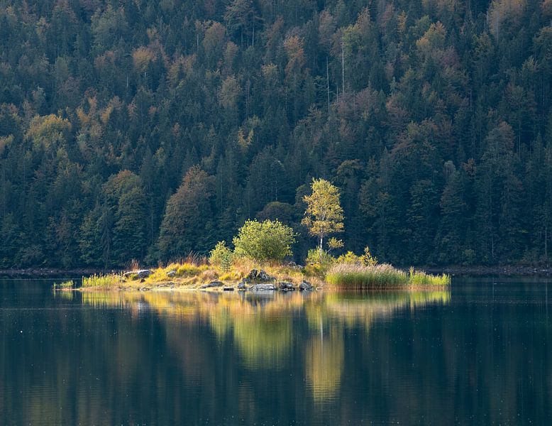Lonely island in the Eibsee by Anselm Ziegler Photography