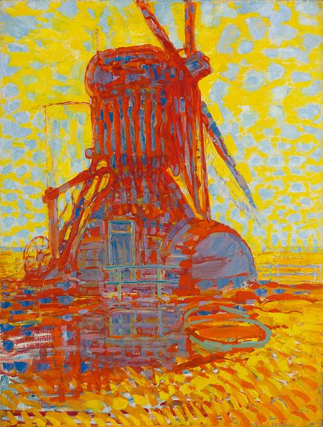 Windmühle im Sonnenschein, Piet Mondrian von Meisterhafte Meister