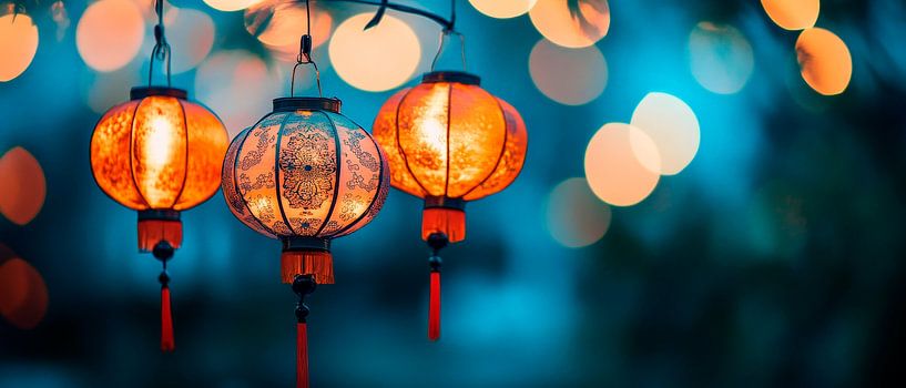 Lanterns in the light by Poster Art Shop