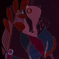 Abstrakte Fantasie in Rot