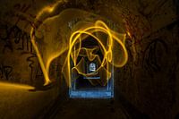 Fort in geel en blauw