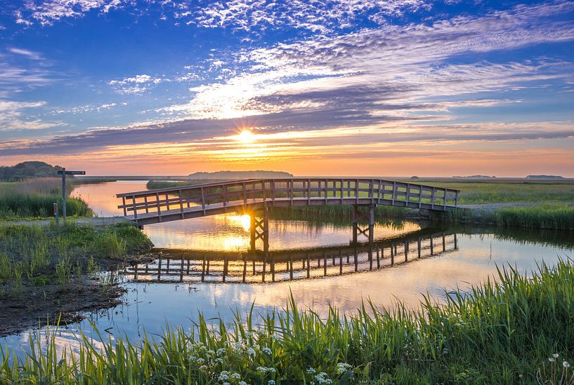De brug nabij De Cocksdorp, Texel par Dick Hooijschuur