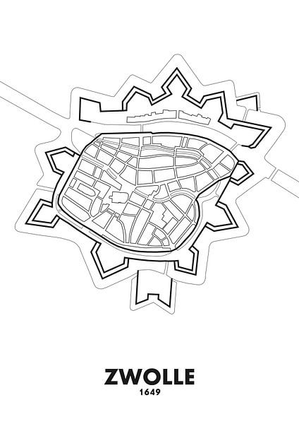 City map of Zwolle 1649 by STADSKAART