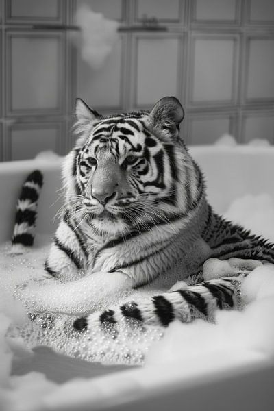 Majestic tiger in the bathtub - An impressive bathroom picture for your toilet by Poster Art Shop