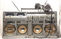 Vintage Ghettoblaster und Kopfhörer
