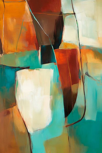 Abstracte kleurenharmonie in een kunstwerk van Poster Art Shop