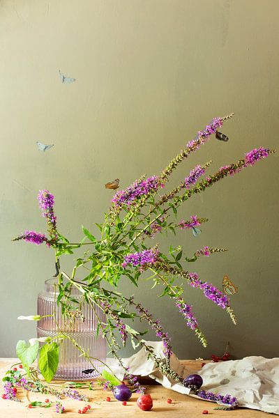 Nature morte 'Bouquet de fleurs lilas par Willy Sengers