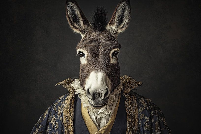 Classic donkey portrait in costume by Imperial Art House