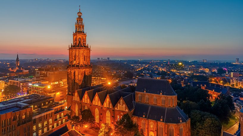 Sonnenuntergang im Zentrum von Groningen von Henk Meijer Photography