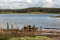 Vue sur les vastes eaux de la lagune d'Obidos, Portugal