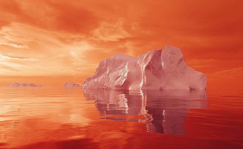 Eismeer von fernlichtsicht