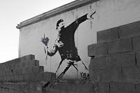 Banksy 'Rage' / 'Flower Thrower graffiti