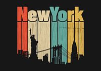 Ligne d'horizon vintage de New York