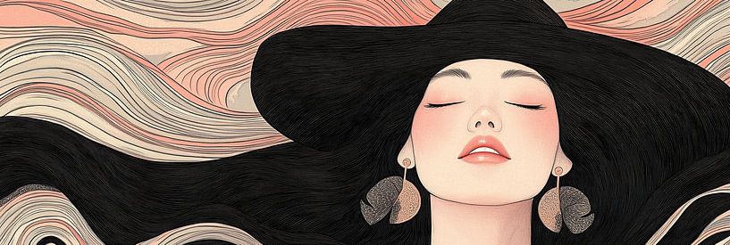 Femme reposée aux cheveux noirs par Zen et Plus