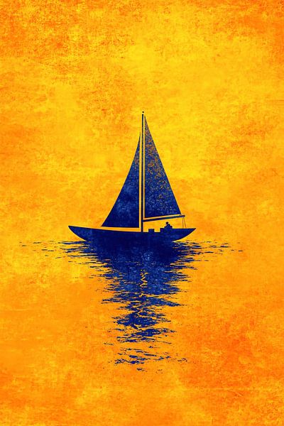 Sailboat on colourful background by Imperial Art House