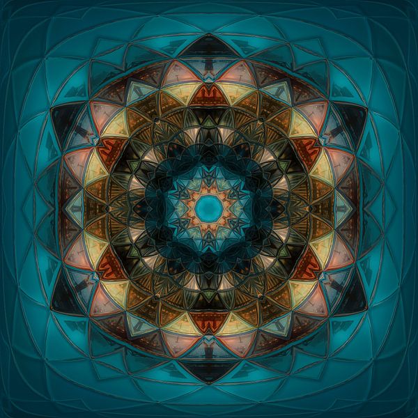 Mandala Harbour Cranes by Sabine Wagner