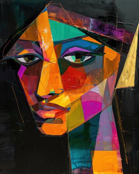 Abstract Female Portrait in Bright Colours by Digatelier