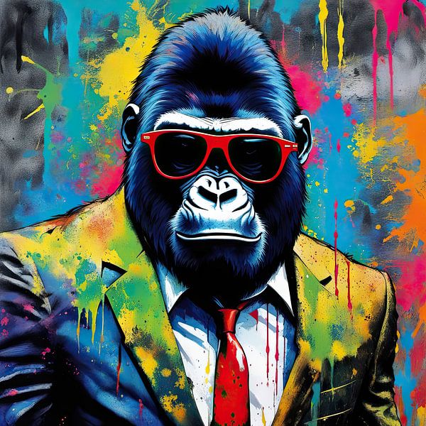 PopArt Gorilla 01.56 von Blickfänger Gemälde